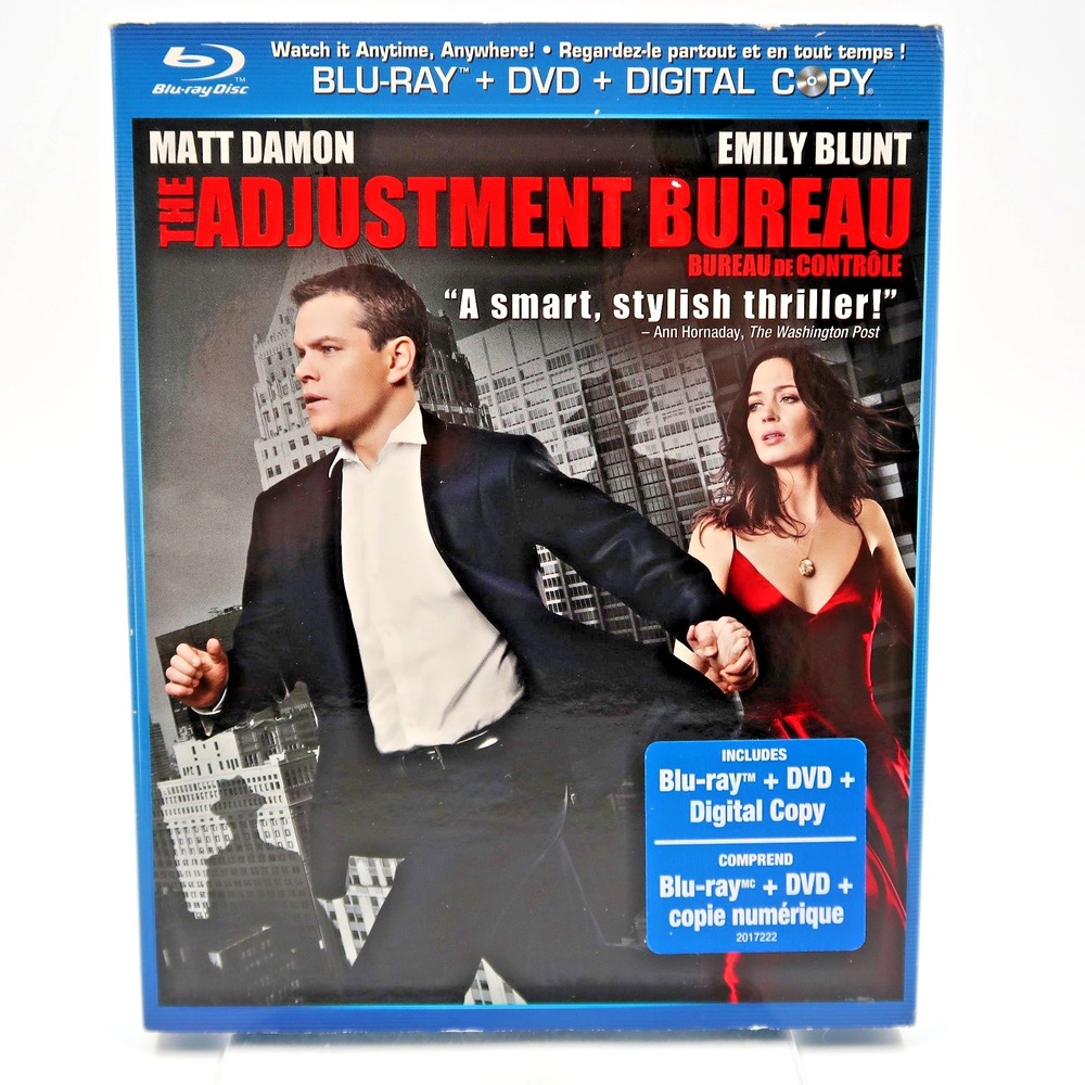 The Adjustment Bureau Blu-ray DVD 2-Disc Set Matt Damon Emily Blunt Sci-Fi Movie